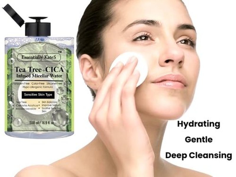 KateS Micellar Cleansing Water - Hydrating Makeup Remover with Hyaluronic Acid & Tea Tree | 16.9 Fl Oz for Sensitive Skin