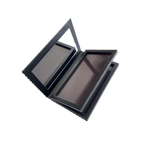 Double Layer Book Shape Empty Magnetic Eyeshadow Makeup Palette with Mirror and 20pcs Adhesive Stickers, Sliver Stars Cover, Fits Standard and Deep Pans (Not Included Eyeshadows)