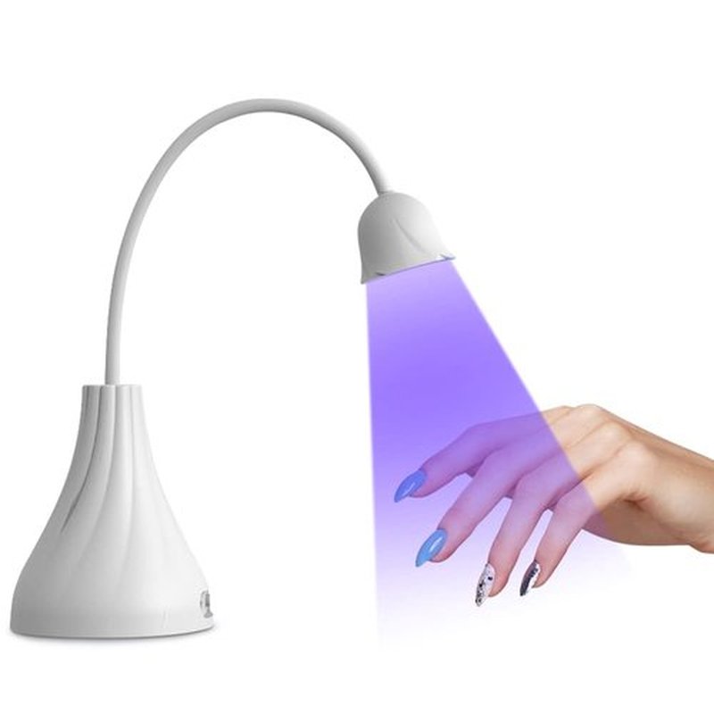 SMALLSHS LED UV Nail Lamp, Mini U V Light for Gel Nails Flash Curing, 18W Rechargeable LED Nail Light Dryer with 60s Timers, Fast Curing Gooseneck UV lamp for Gel Nails for Home DIY Manicure