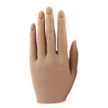 Practice Silicone Hand Female Mannequin Life Size Hand as Sketch Nail Practice Hands Jewelry Ring Glove Watch Display with Nail 18cm (Left hand, Light brown)