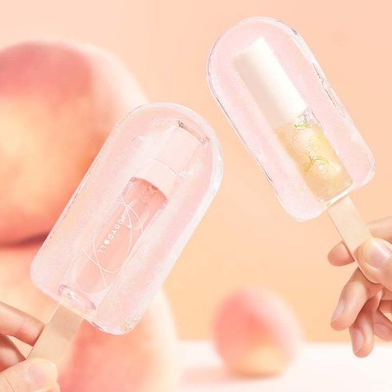 JUDYDOLL Peach Honey Lip Oil - Hydrating Non-Sticky Gloss with Real Peach Scent | Jelly Texture, Moisturizing Care