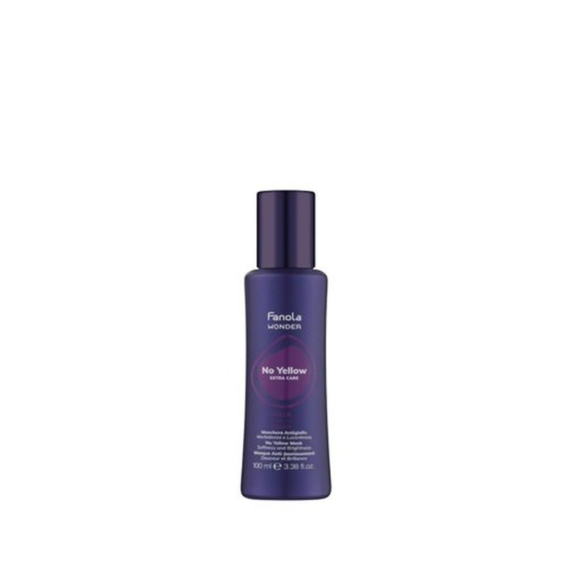 Fanola Wonder No Yellow Purple Hair Mask - Acidic pH Deep Conditioning Hair Mask for Blonde, Bleached & Grey Shades - Intense Violet Pigment Neutralizes Brassy Tones (3.38 Ounce)