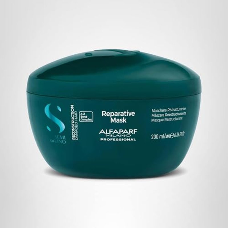 ALFAPARF MILANO Semi di Lino Reconstruction Reparative Mask - Color Safe Deep Conditioning Hair Mask - Damaged Hair Repair - For Medium to Thick Hair- Vegan Formula (6.88 oz)