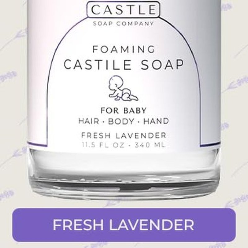 Foaming Baby Castile Soap - 3-In-1 Hair, Body & Hand Cleanser | Nourishing Coconut Oil | For Newborns & Sensitive Skin | Hydrating Foam | 11.5 oz | Fresh Lavender