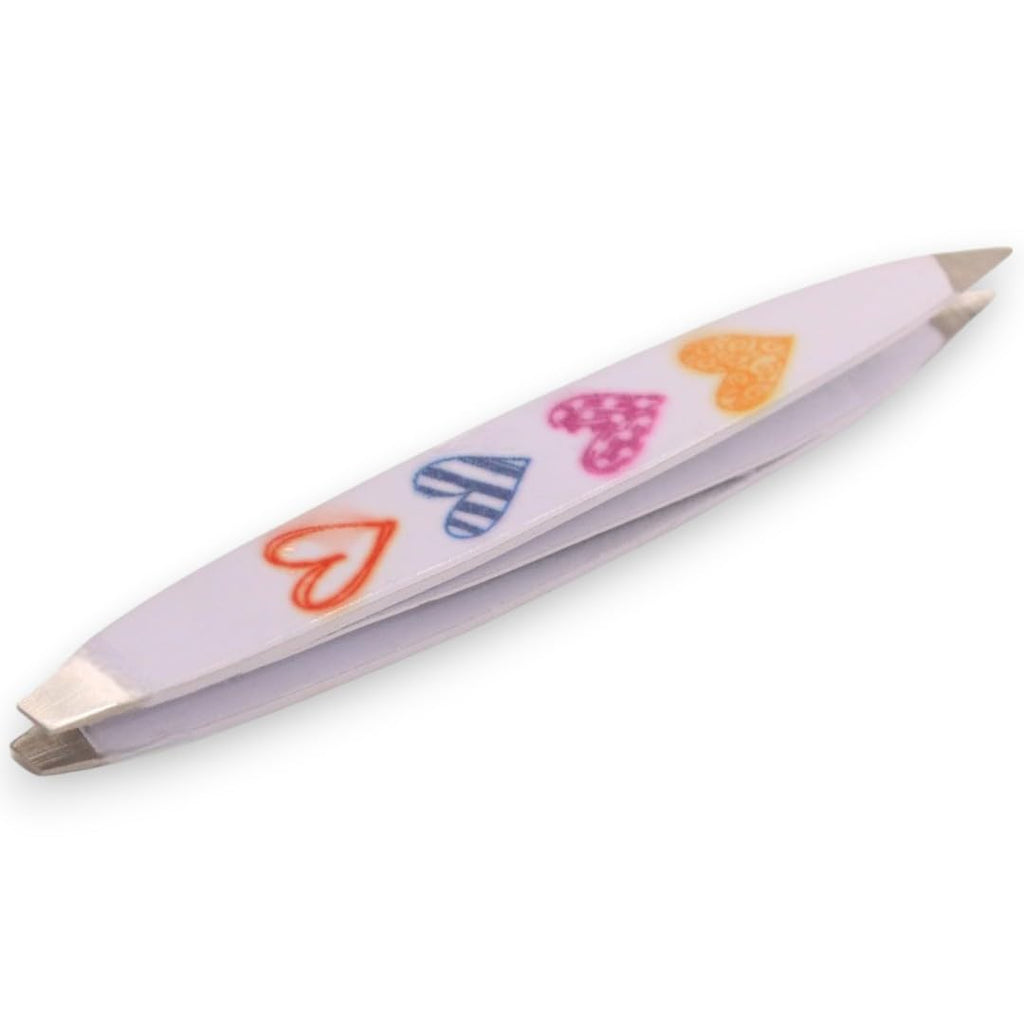 F.A.R.A.H Z-Tweeze Professional Stainless Steel Dual Ended Precision Tweezers - Heart Collection (Sketch My Heart White)