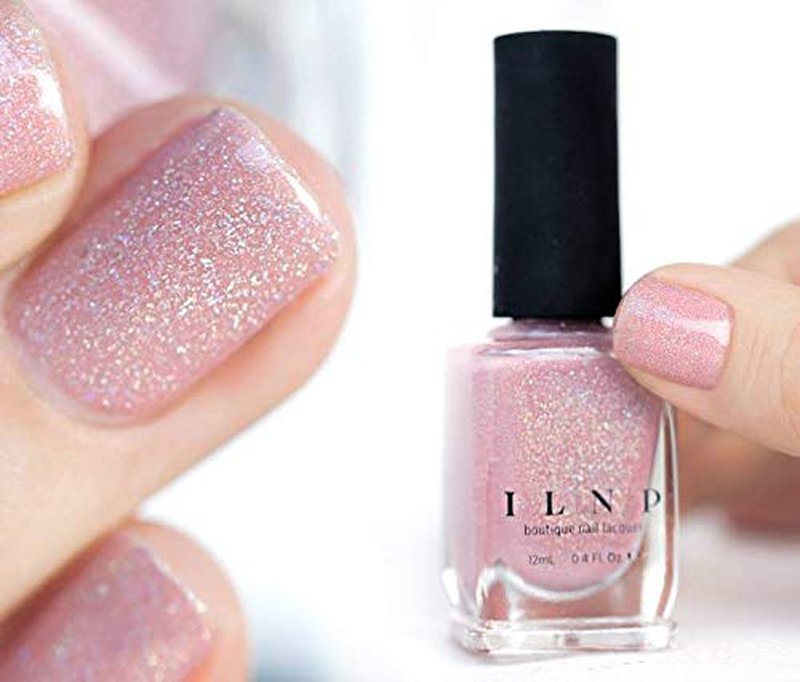 ILNP Sweet Pea | Holographic Sheer Jelly Nail Polish in Seashell Pink - Long-Lasting Shine