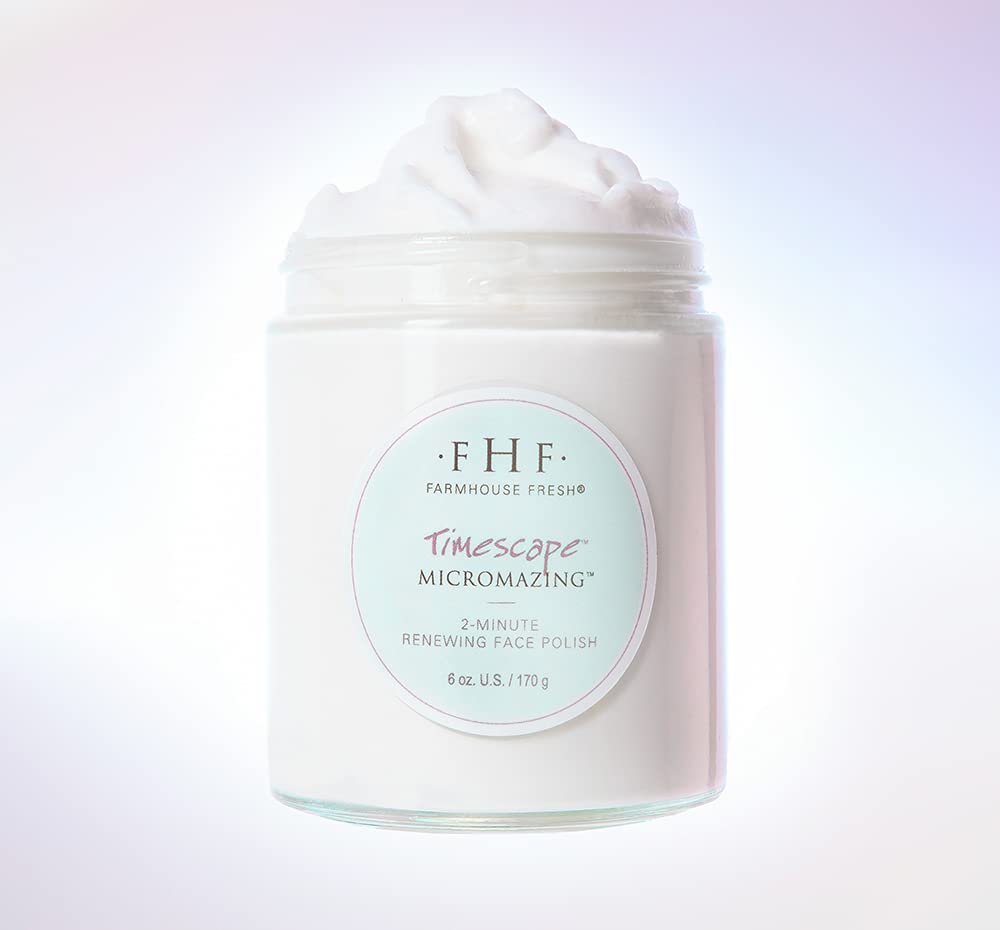 FarmHouse Fresh Face Exfoliator, Plant-Based Face Scrub, Gentle Exfoliating Polish with Cucumber Extract, Timescape Micromazing Facial Polish, 6 Oz