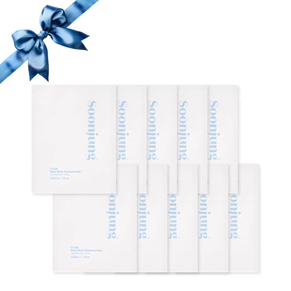 ETUDE SoonJung Sheet Mask Panthensoside (5pcs Pack), 100% Bamboo Sheet, Face Mask, Moisturizer for Sensitive Skin, pH Balanced Formula, Panthenol, Madecassoside, Korean Skin Care, Beauty