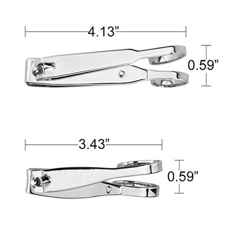 KRISMYA Nail Clippers,EZ Grip Nail Clipper Set,Carbon Steel Fingernail and Toenail Clippers for Seniors Long handle with Metal Case for Women and Man - Set of 2 (Small and Large)