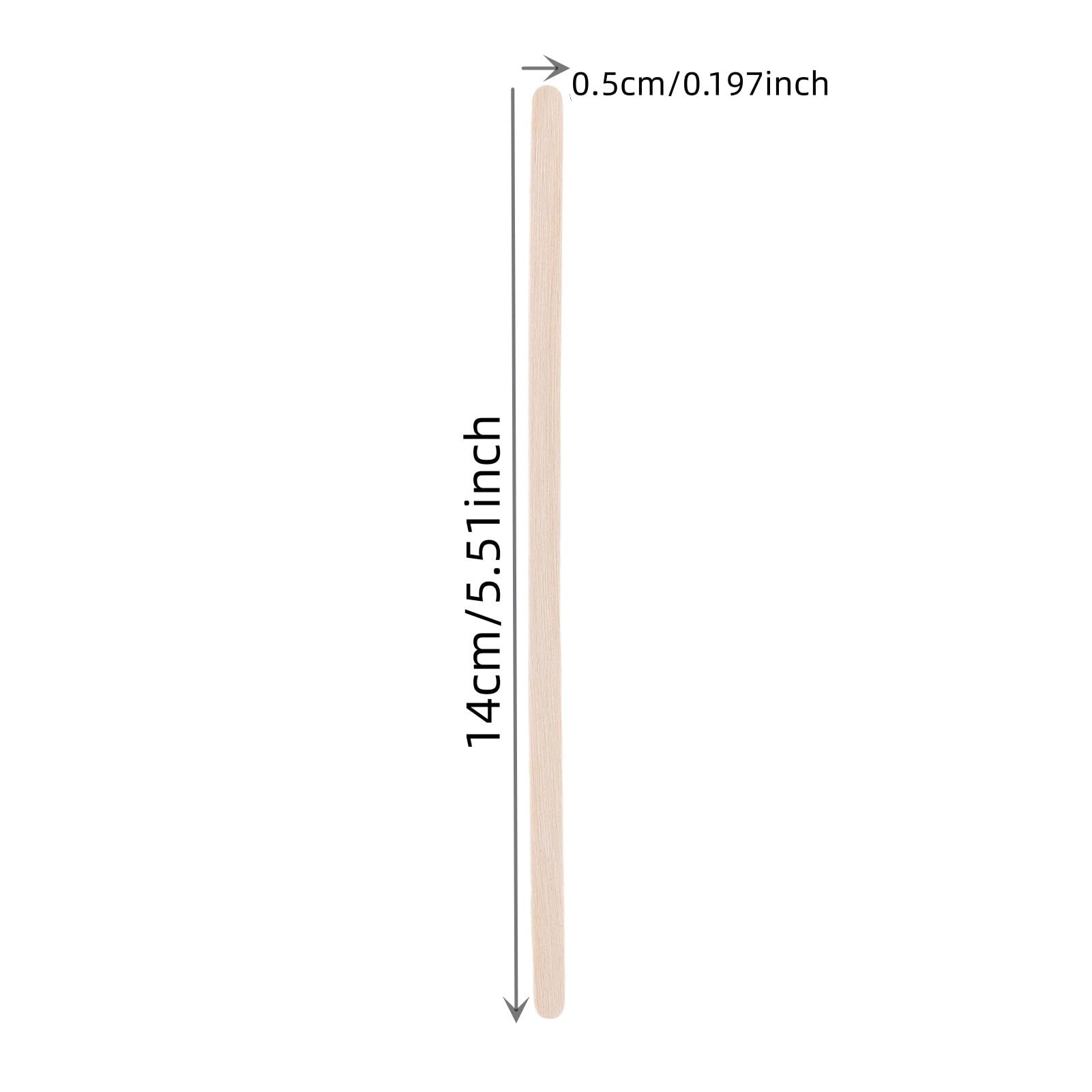300/600/1200 Pieces Disposable Wood Stick Beauty Spatulas Log Hair Removal Wax Coating and Eyebrow Trimming Wooden Stick (600pcs)