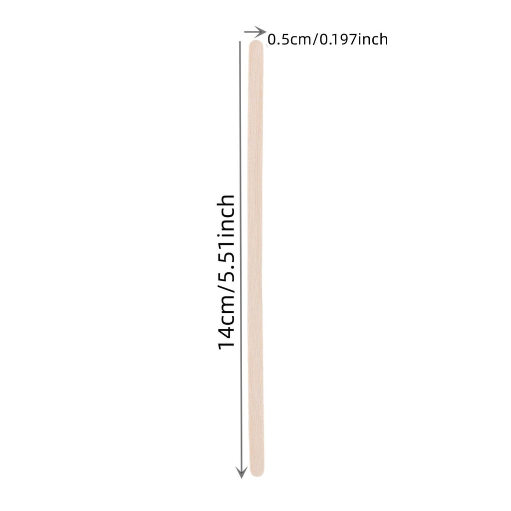 300pcs Wooden Coffee Stirrers,Eyebrow Wax Sticks,5.5inch Birchwood Wood Stir Stick, Wood Waxing Sticks Wax Spatula Applicator