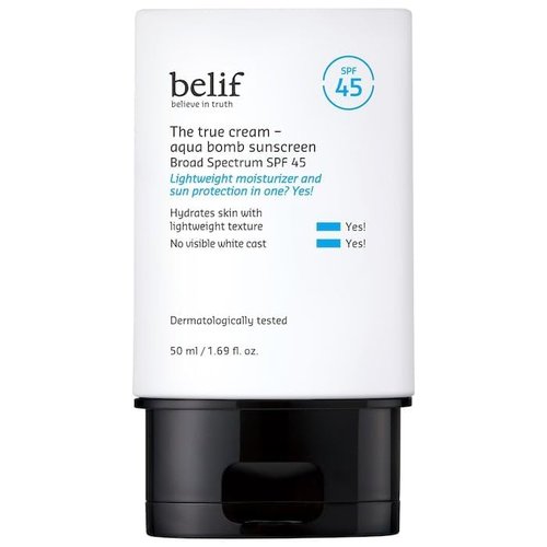 Belif Aqua Bomb Sunscreen SPF 45 - Hydrating Niacinamide Formula, Weightless & Invisible, 1.69 fl. oz