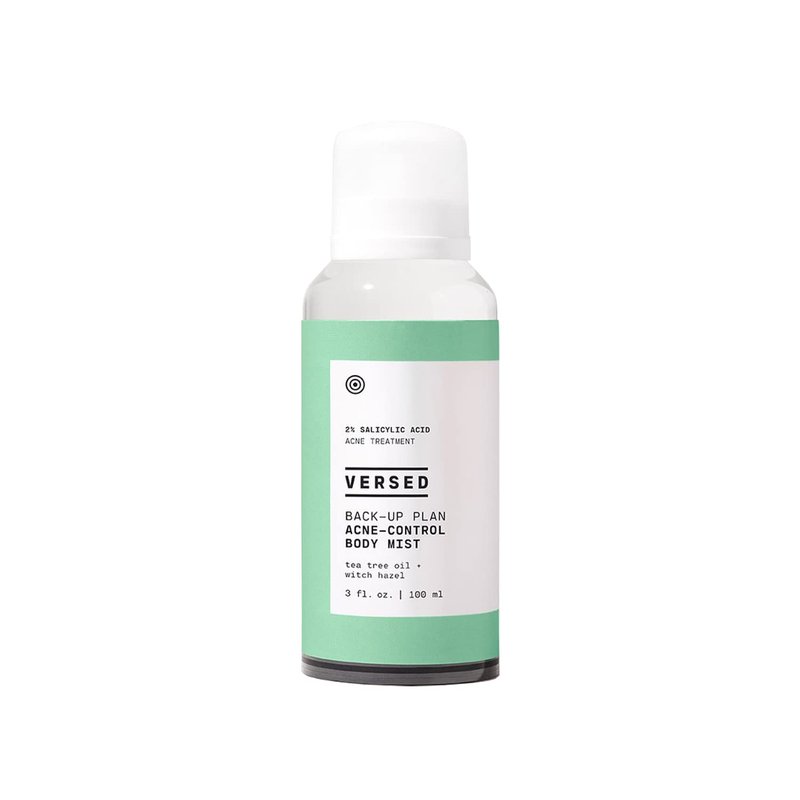 Versed Back-Up Acne Control Body Mist - Salicylic Acid & Tea Tree Oil Spray for Blemish Relief - Vegan 3 oz