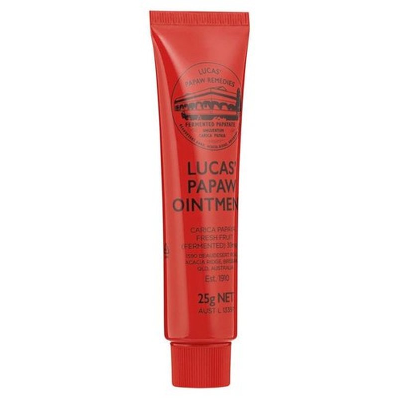 Lucas Papaw Ointment 25g - Soothing Lip and Skin Healing Balm with Fresh Fermented Carica Papaya, Natural Ingredients, Suitable for All Skin Types - Made in Australia