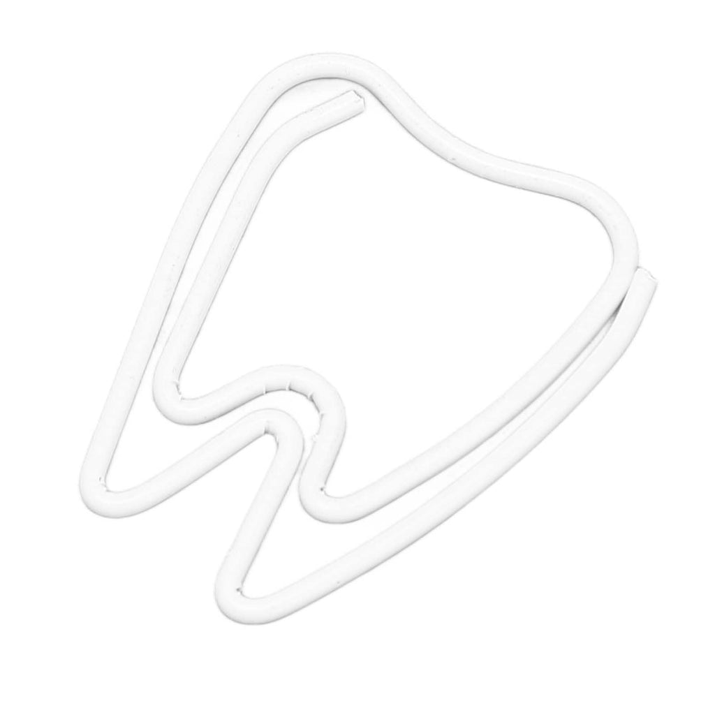 Tooth Shaped Paper Clips,100Pcs Mini Cute Hollow Paperclips Electroplated Metal Office Clips for Document Sorting Organizing