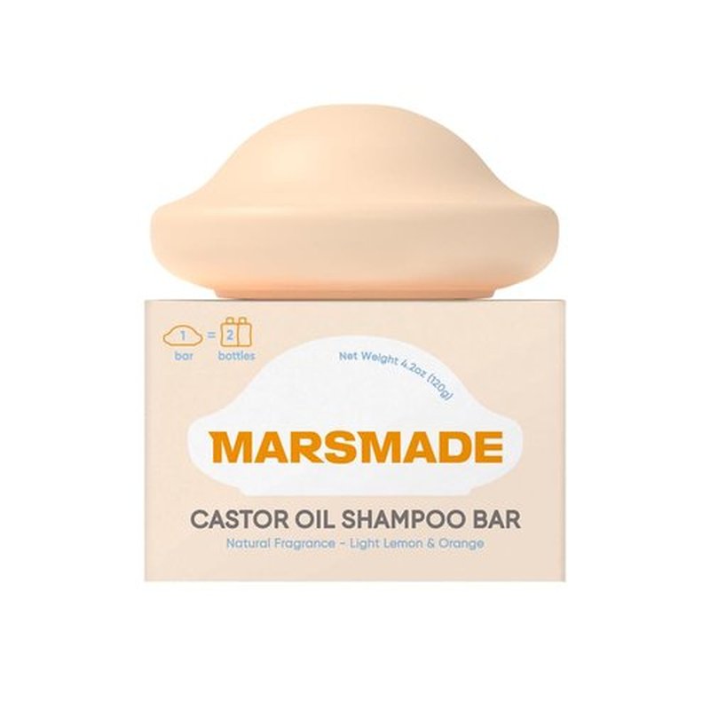 Marsmade Castor Oil Shampoo Bar - Hydrating Natural Hair Soap for Growth & Scalp Nourishment | 120g (4.23 oz)
