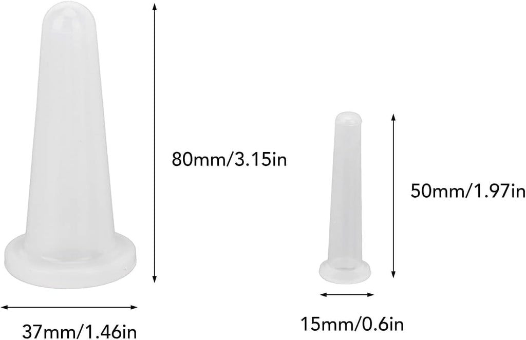 BWESOO 4Pcs Transparent Massage Cupping Set Silicone Mini Facial Cups Face Massager Helper Skin Care Neck Back Eyes Massaging Cup Safe to Use, Don't Worry About Burns Health Care Products