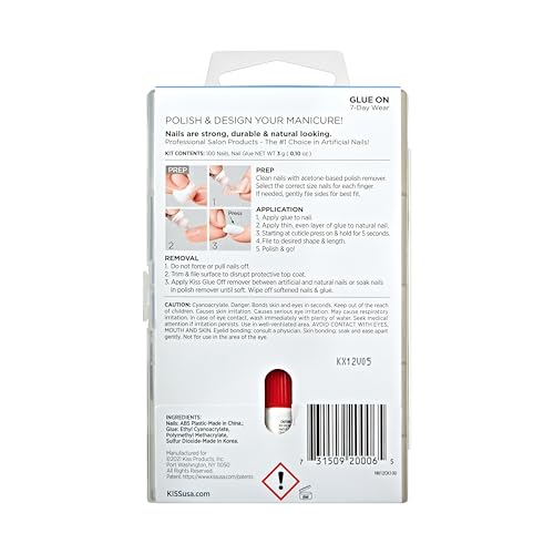 Kiss Nails 100 Full Cover Nails - Active Square