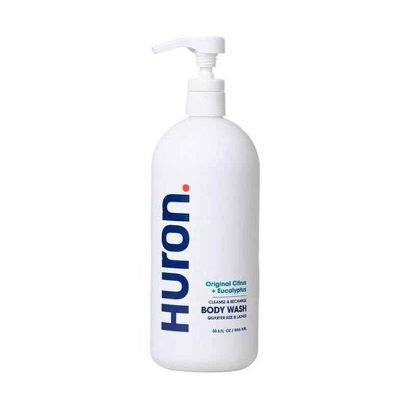 Huron Men’s Body Wash, Hydrating Daily Cleanser with Citrus + Eucalyptus Scent, 30.3 Fl Oz, Moisturizing Shower Gel, non-toxic, Phthalate-Free Clean Ingredients for Men.