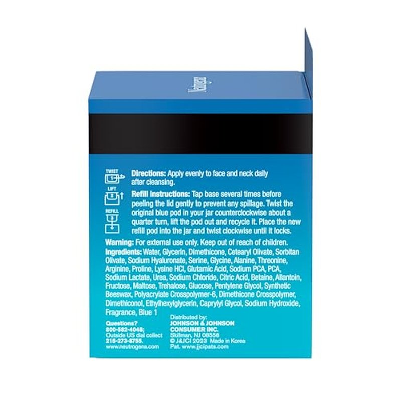 Neutrogena Hydro Boost Water Gel Face Moisturizer Refill Pod, Refill Pack of Hyaluronic Acid Moisturizer for a Refreshing Burst of Hydration & Dewy Skin, Signature Fragrance, 1.7 oz