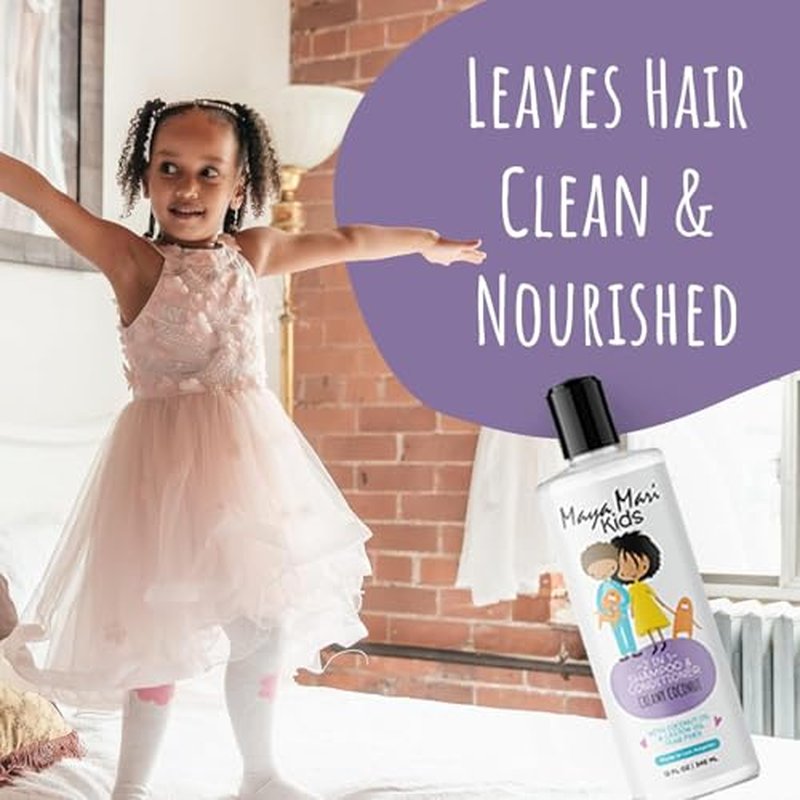 MAYA MARI Kids Hair Care Set with 5 Pieces for Ages 2-12 - Complete Shampoo and Conditioner for Toddlers - Sulfate-Free Formula for Curly Wavy and Textured Hair