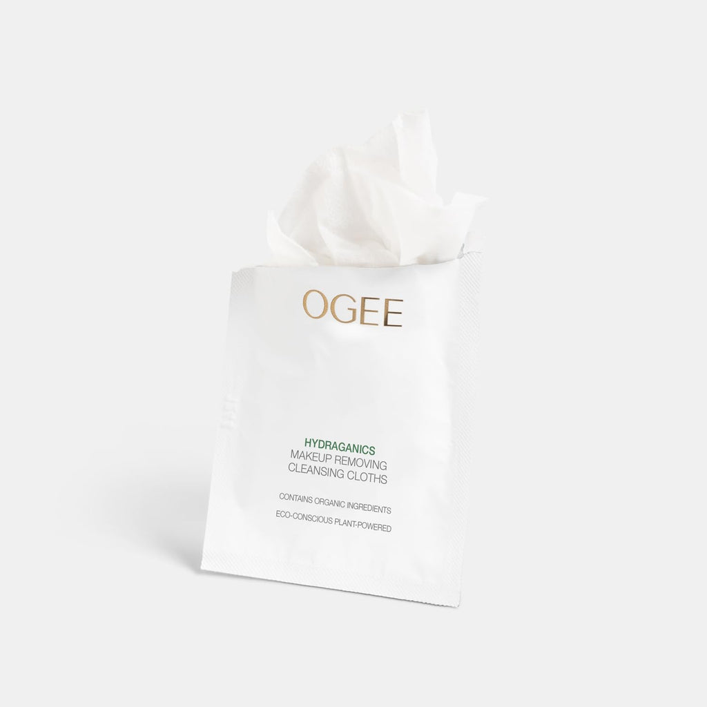 Ogee Gentle Moisturizing Facial Cleansing Cloths and Makeup Remover Wipes (20ct)