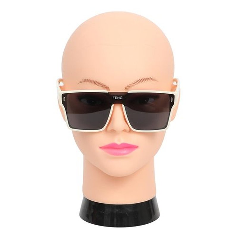 CAZSYSDD Bald Mannequin Head Beige Female Professional Cosmetology Manikin Doll head for Wigs Making Wig Display Hat Display Glasses Display with Free Clamp (12-B)