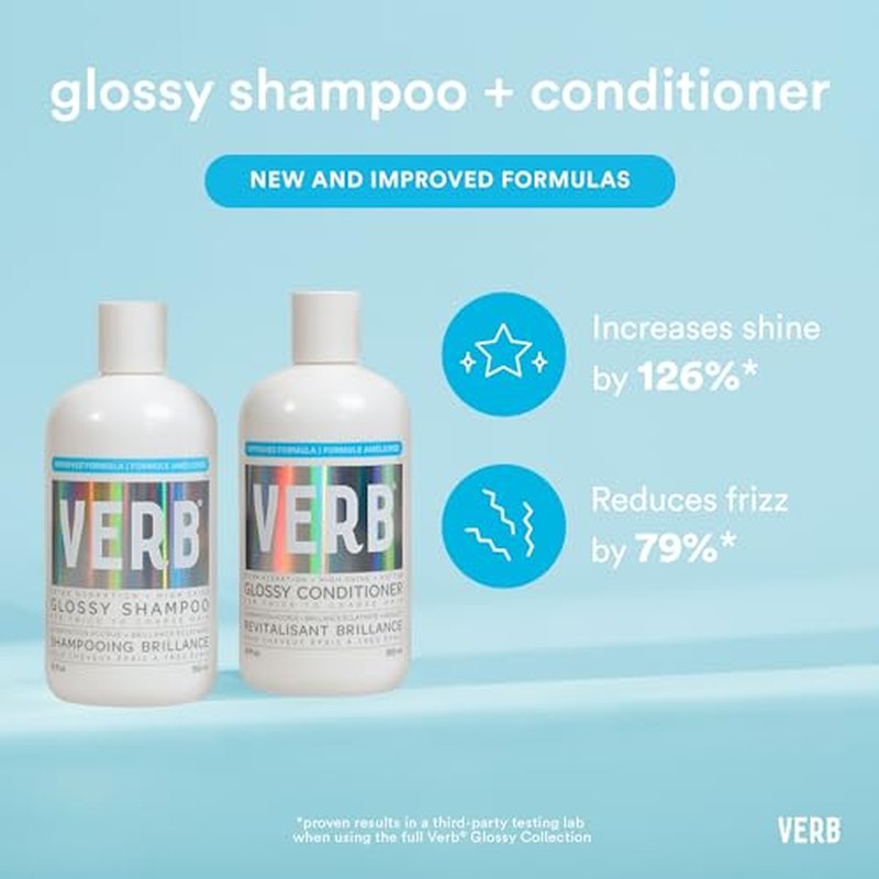VERB Glossy Shampoo, 12 fl oz – Cleanses + Adds High Shine for Thick to Coarse Hair – Vegan, No Parabens or Harmful Sulfates