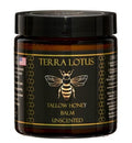 Terra Lotus - Organic Grass-Fed Beef Tallow Balm with Raw Honey - Moisturizing Cream for Soft, Smooth Skin - Handmade All-Natural Moisturizer (4oz, Unscented)