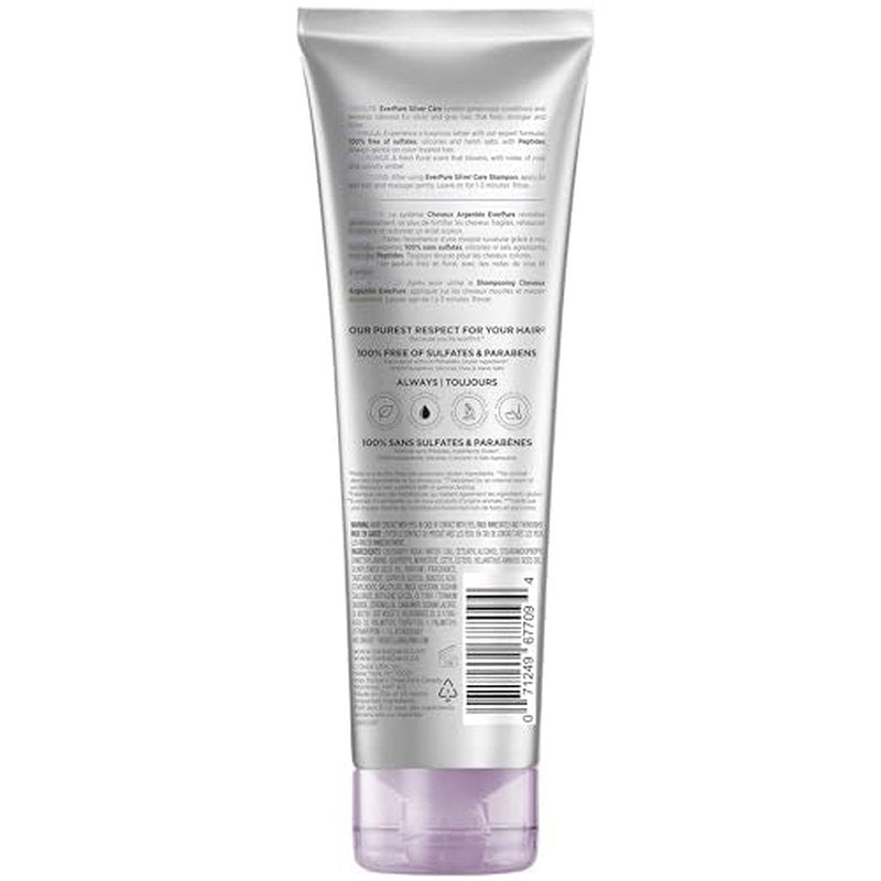 L'Oreal Paris EverPure Silver Care Sulfate Free Conditioner, Brightening and Nourishing Hair Care for Gray and Silver Hair, Vegan Formula with Peptides, 8.5 Fl Oz