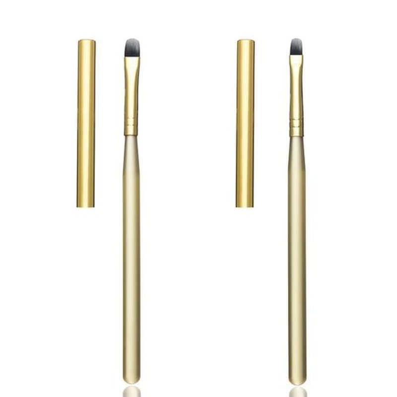 LIGHT RAIN 2 Pcs Professional Clean Up Oval Nail Art Brushes with Cap Set, Design for Builder Gel and Color Nail Polish Application