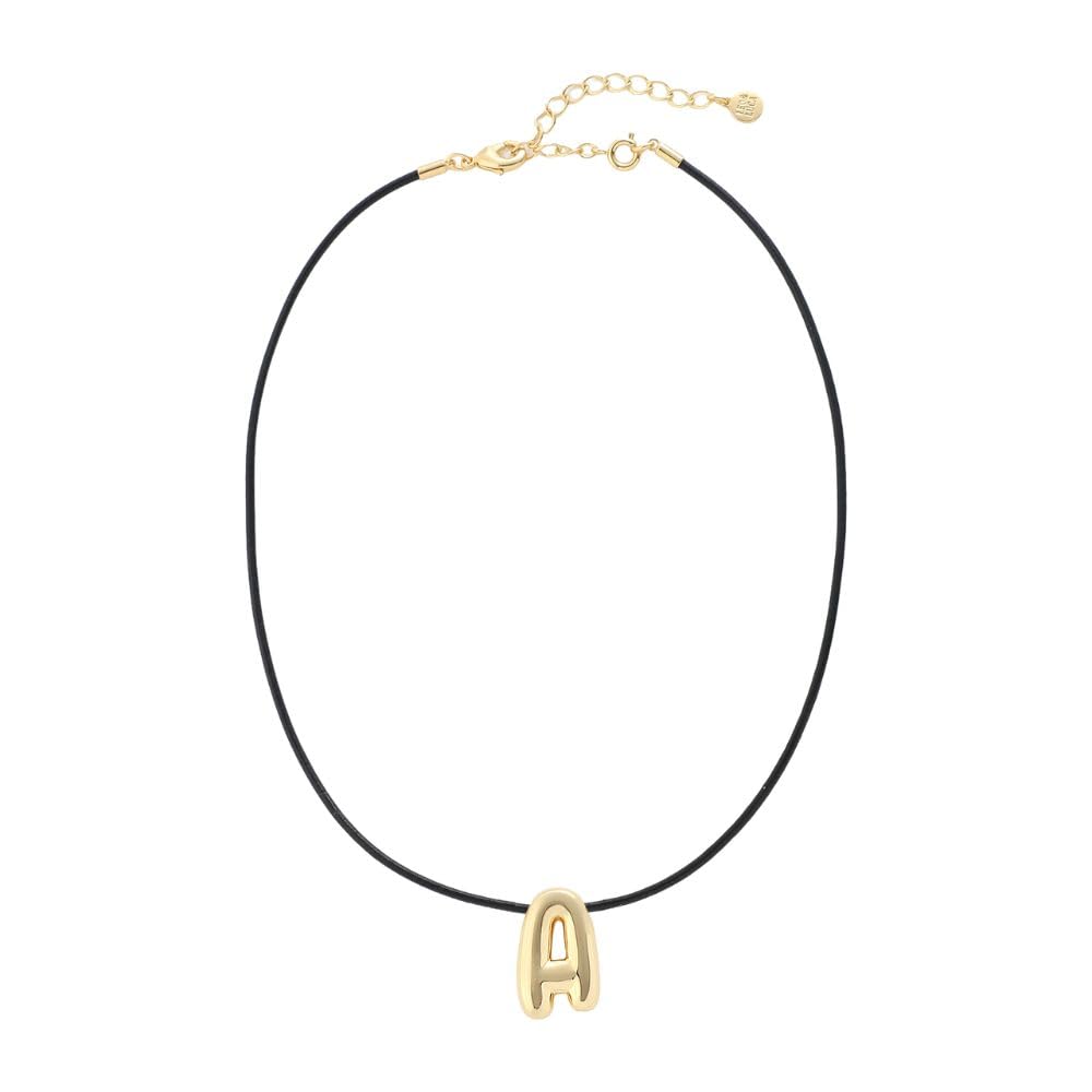 Leo & Luca Balloon Initial Necklace - Bubble Letter Gold Necklace - Personalized Gift - Gold Plated Trendy Alphabet Pendant - Letter 'P'