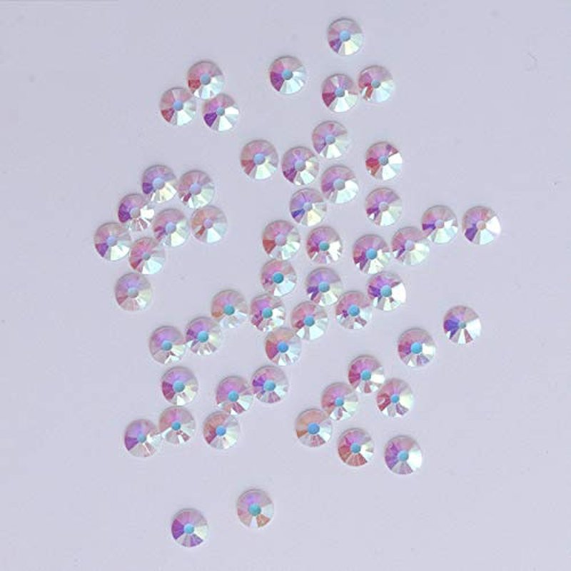 PrettyG 2880pcs SS16 Nail Crystals Bare AB Nail Art Sparkly Round Flatback Rhinestones, Non-Self-Adhesive Bab-S16