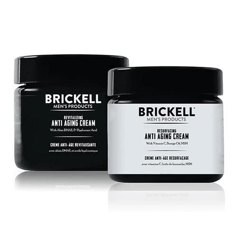 Brickell Men's Anti-Aging Cream Routine - Natural & Organic Skincare Gift Set for Day & Night