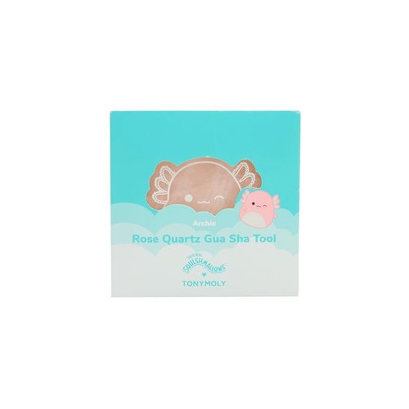 TONYMOLY Gua Sha Tool | Archie Axolotl Rose Quartz Facial Massager for Sculpting & Lymphatic Drainage - K-Beauty Limited Edition Gift