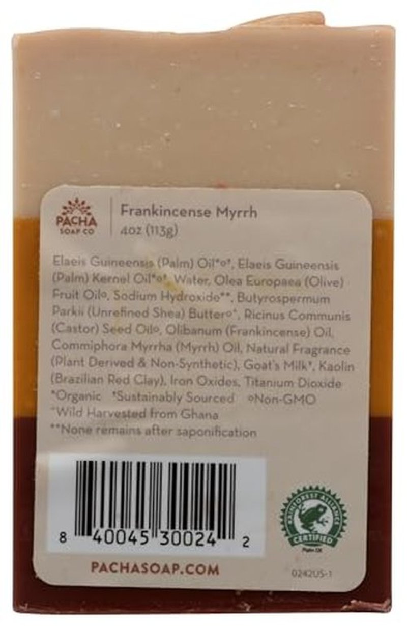 PACHA SOAP Frankincense Myrrh Bar Soap, 4 OZ
