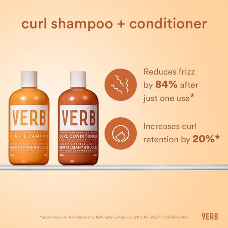 VERB Curl Conditioner, 12 fl oz - Soften, Define + Hydrate - Frizz Control + Curl Retention - Vegan, No Parabens or Harmful Sulfates
