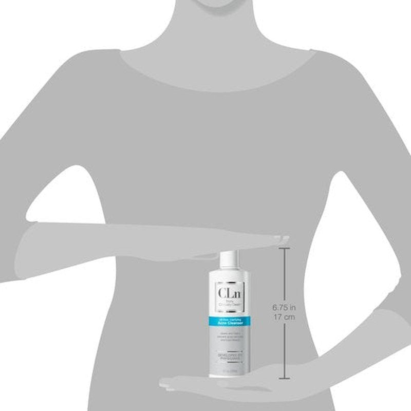 CLn® Acne Cleanser-The Only Cleanser with 0.5% Salicylic Acid Preserved with Sodium Hypochlorite for Clarifying Skin from Blackheads & Breakouts, Oil-Free & Fragrance-Free, 8 fl oz