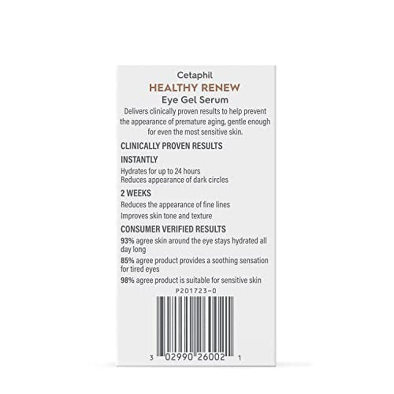 Cetaphil Healthy Renew Hydrating Eye Gel Serum 0.5 Oz, 24Hr Under Eye Cream for Anti Aging, Reduces the Appearance of Dark Circles and Wrinkles, Retinol Alternative Peptide Serum, For Sensitive Skin