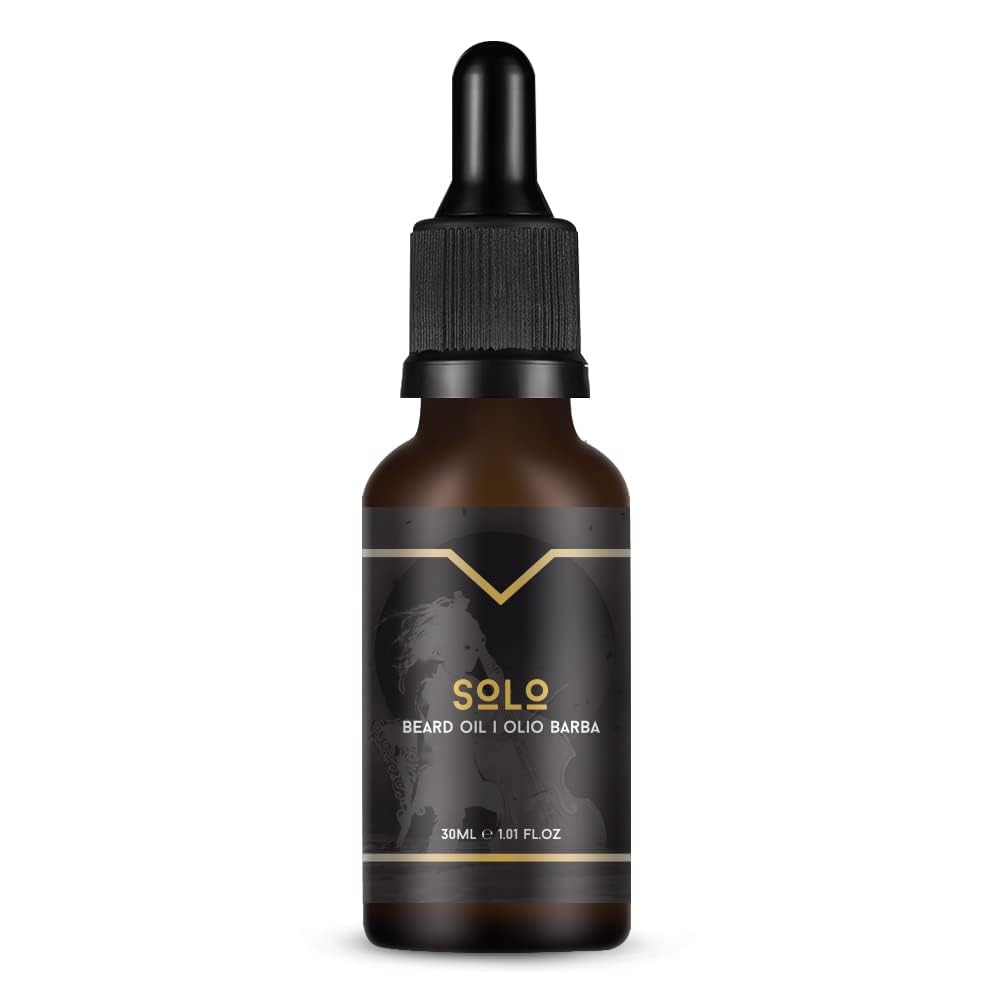 The Goodfellas' smile SOLO Beard Oil – Premium Conditioning Oil with Sweet Orange, Peach, Amber & Sandalwood Scent – Nourishing Natural Oils for Beard Growth & Softness – Made in Italy