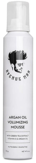 Avenue Man Argan Oil Mousse - Thickening & Volumizing Hair Foam for Men - Strong Hold & Frizz Control (6.0 oz)