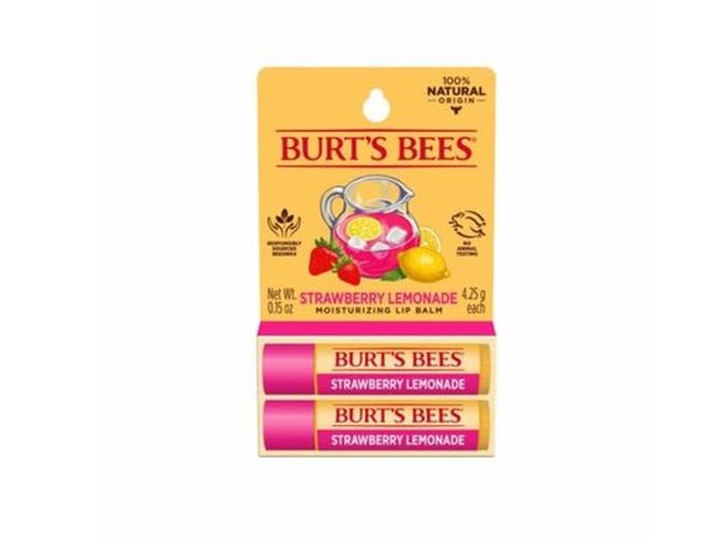 Burt's Bees Strawberry Lemonade Lip Balm - Moisturizing & Refreshing | 2 Tubes (0.15 oz)