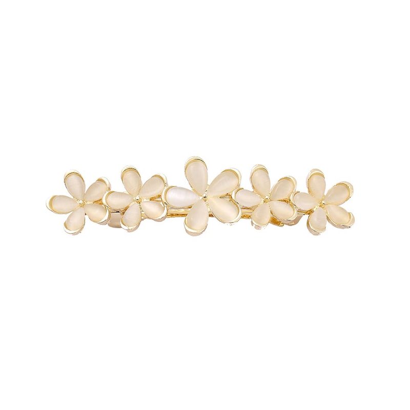 Vintage Hair Barrettes, Handmade Opal Hair Clips French Crystal Flower Hairpin Hair Accessories for Women Girl