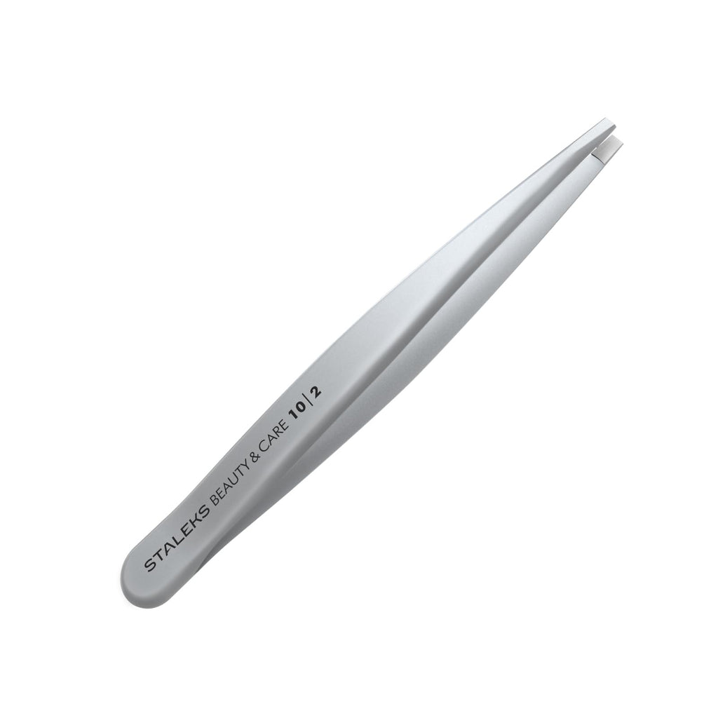 STALEKS BEAUTY & CARE 10 Type 2 Eyebrow Tweezers – Narrow Straight Stainless Steel for Thick Brows & Precise Home Hair Removal