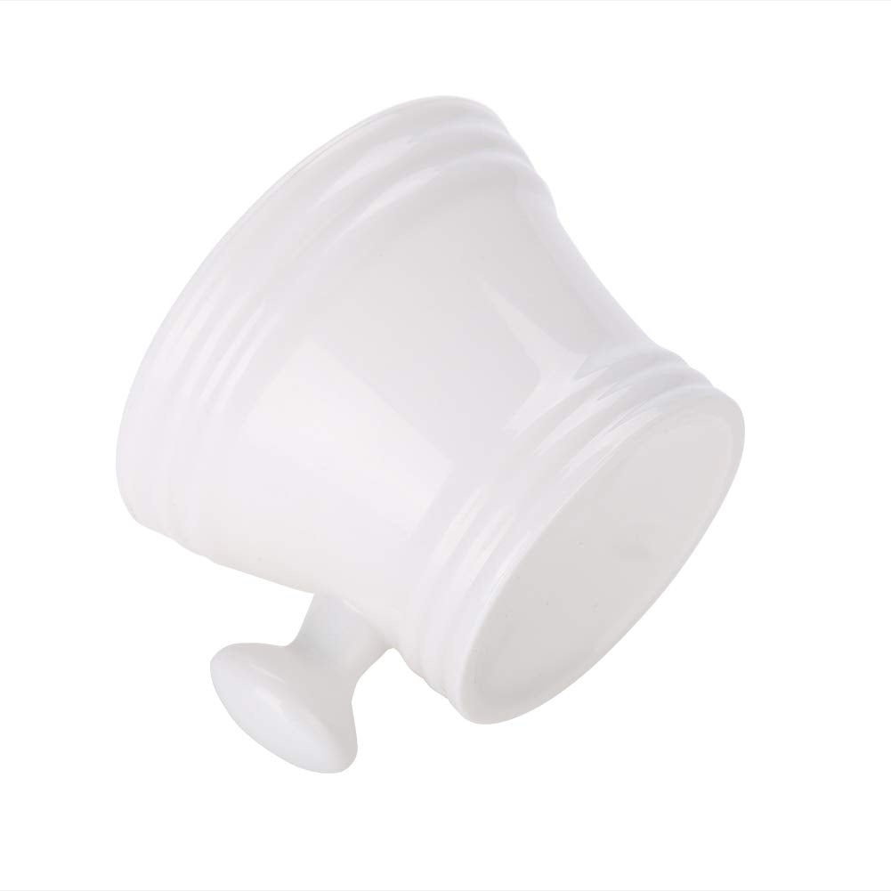 Brrnoo Shaving Bowl, Shaving Soap Bowl For Men Heat Insulation Smooth Shaving Bowl, Mug with Knob Handle, ABS Shaving Soap Bowl Foam Shaving Soap Cream Bowl (White)