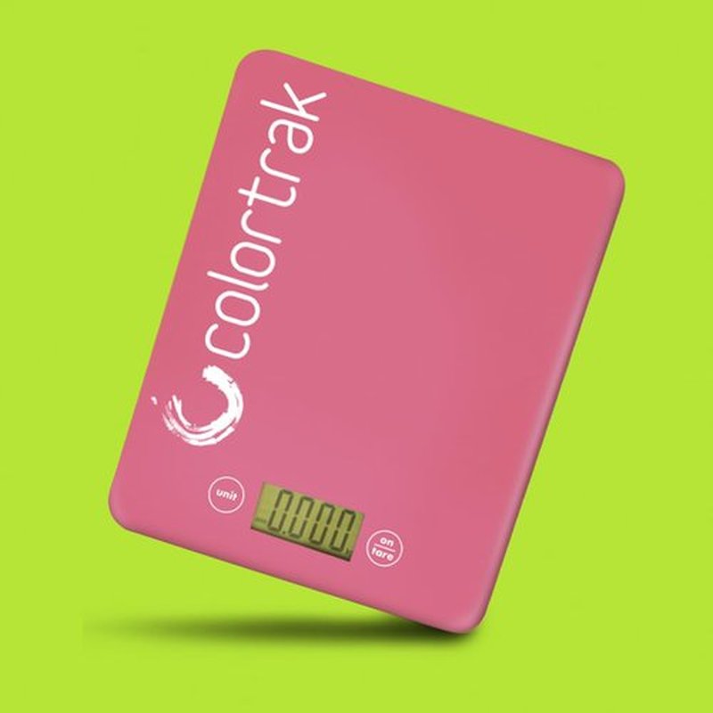 Colortrak Digital Scale, Tempered Glass Scale for Measuring Fits Most Color Trays and Stations, Measures Quantities in lb, oz, ml, g, kg, Sleek 8" x 6.5" Design