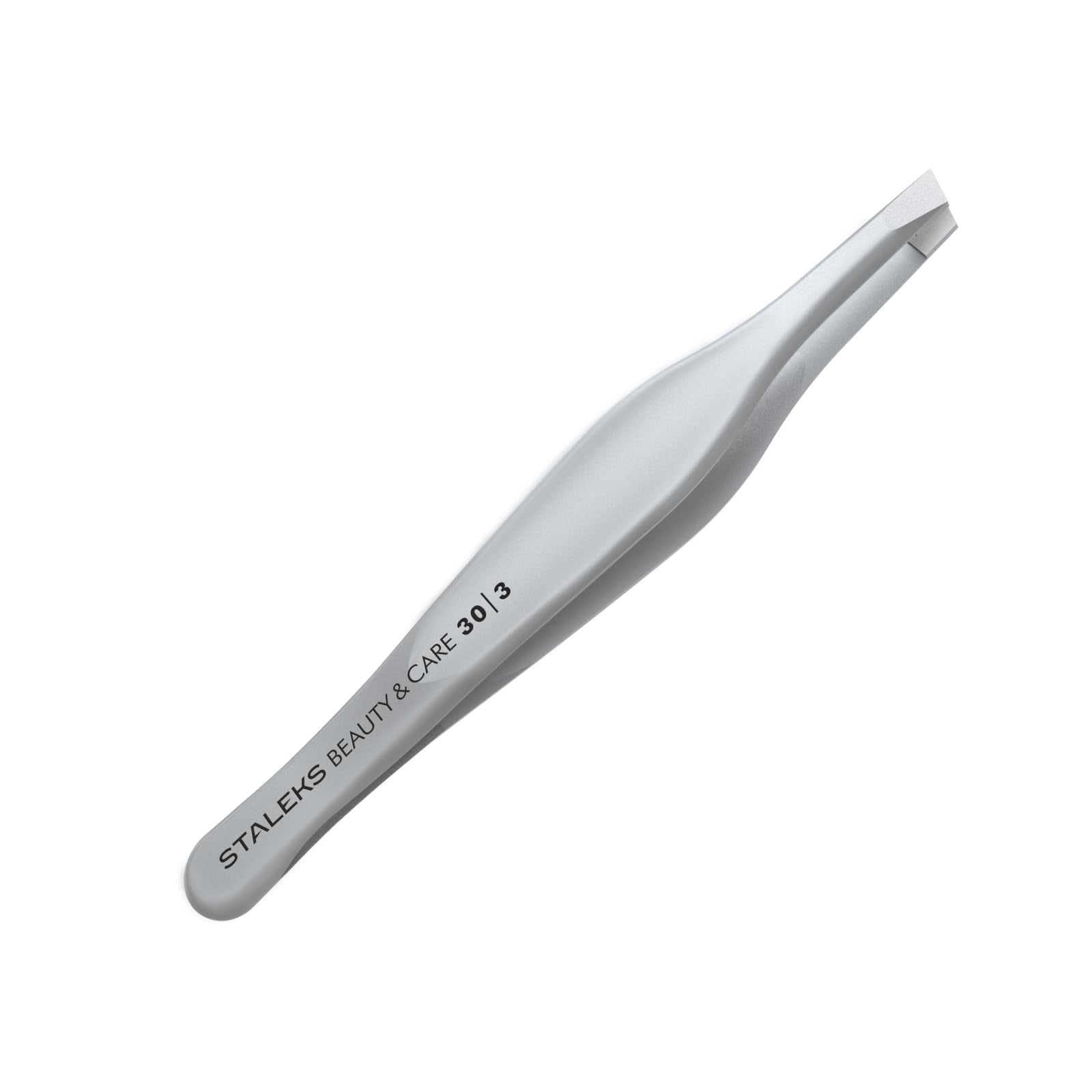 STALEKS BEAUTY & CARE 30 Type 3 Eyebrow Tweezers – Wide Beveled Stainless Steel with Ergonomic Handles for Thick Brows & Home Use