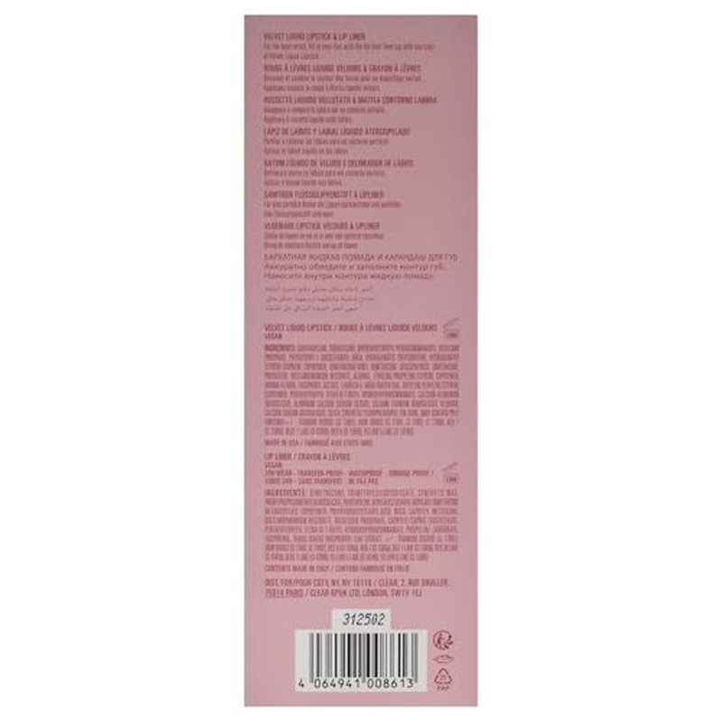 Kylie Cosmetics Velvet Lip Kit - 305 Harmony for Women - 2 Pc 0.10 oz Velvet Liquid Lipstick, 0.03 oz Lip Liner