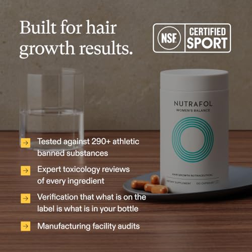 Nutrafol Women's Balance Hair Growth Supplements, Ages 45 and Up, Clinically Proven for Visibly Thicker Hair and Scalp Coverage in 3-6 Months, Dermatologist Recommended - 1 Month Supply Refill Pouch