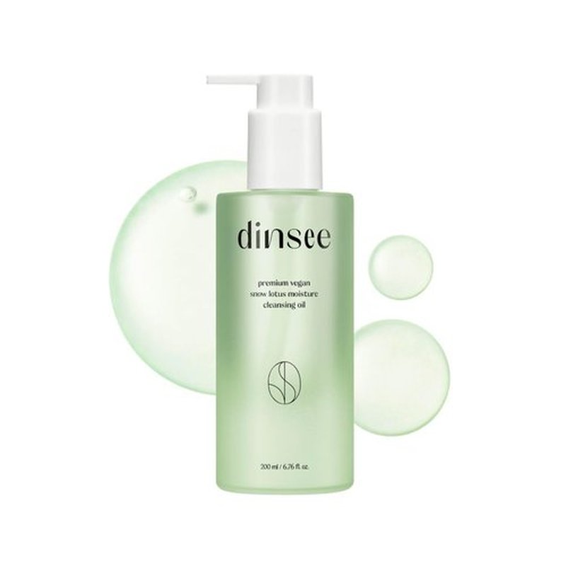 DINSEE Vegan Snow Lotus Hyaluronic Cleansing Oil- Gentle Makeup Remover for Face, Lightweight Oil Cleanser for Daily Use, Removes Makeup and Impurities, 200ml / 6.76 fl oz